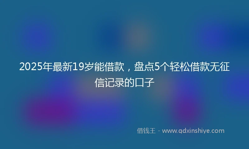2025年最新19岁能借款，盘点5个轻松借款无征信记录的口子