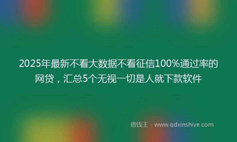 2025年最新不看大数据不看征信100%通过率的网贷，汇总5个无视一切是人就下款软件
