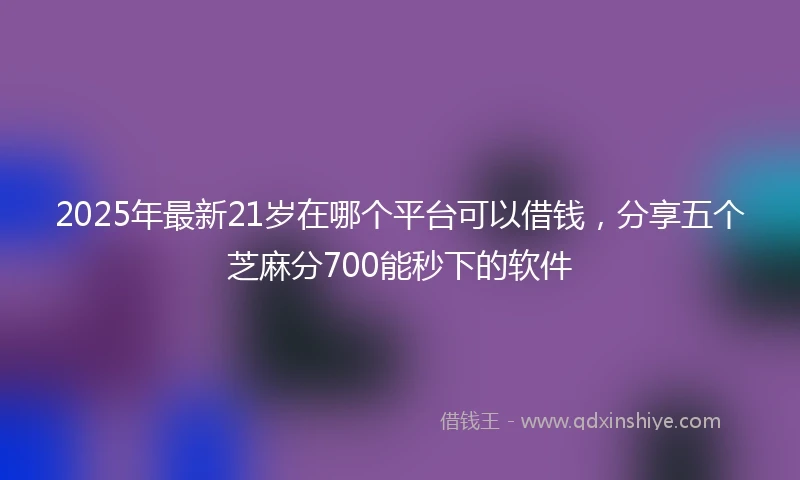 2025年最新21岁在哪个平台可以借钱，分享五个芝麻分700能秒下的软件
