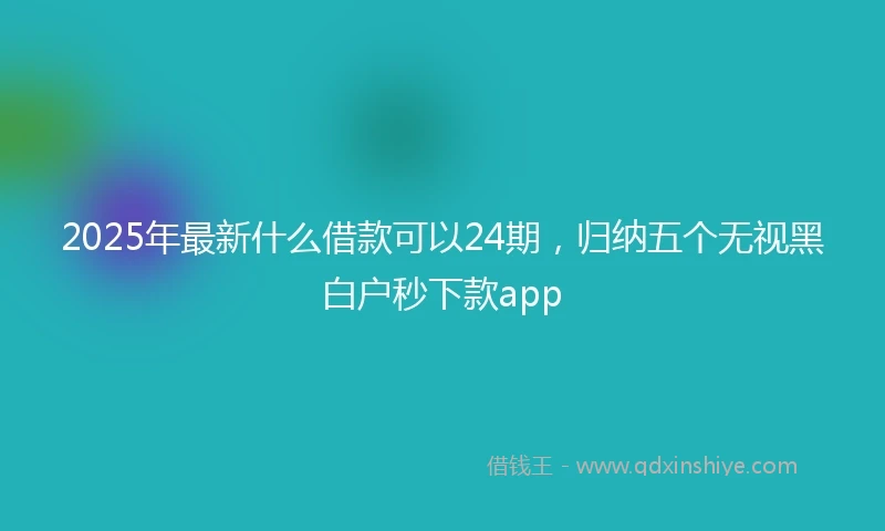 2025年最新什么借款可以24期，归纳五个无视黑白户秒下款app