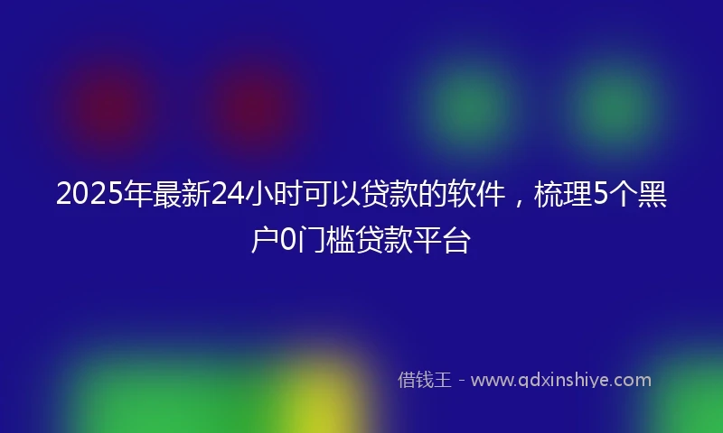 2025年最新24小时可以贷款的软件，梳理5个黑户0门槛贷款平台