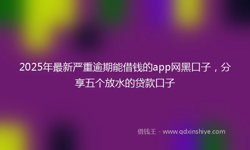 2025年最新严重逾期能借钱的app网黑口子，分享五个放水的贷款口子