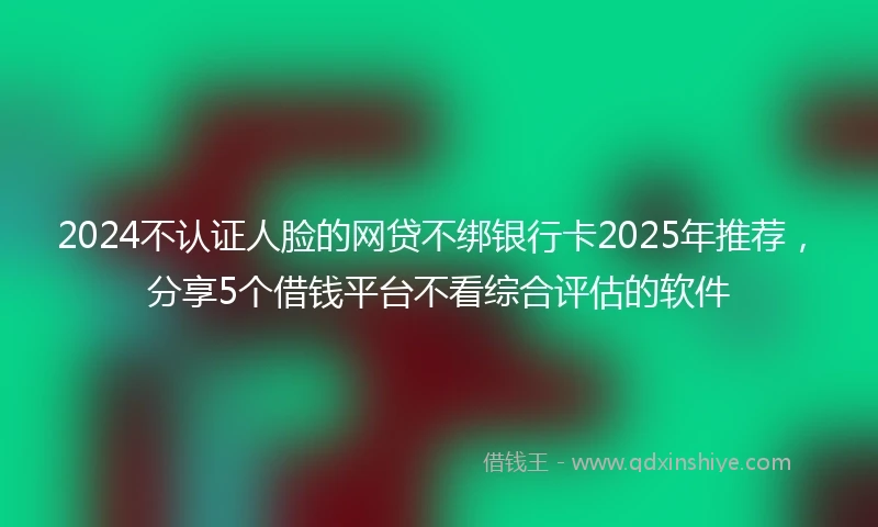 2024不认证人脸的网贷不绑银行卡2025年推荐，分享5个借钱平台不看综合评估的软件