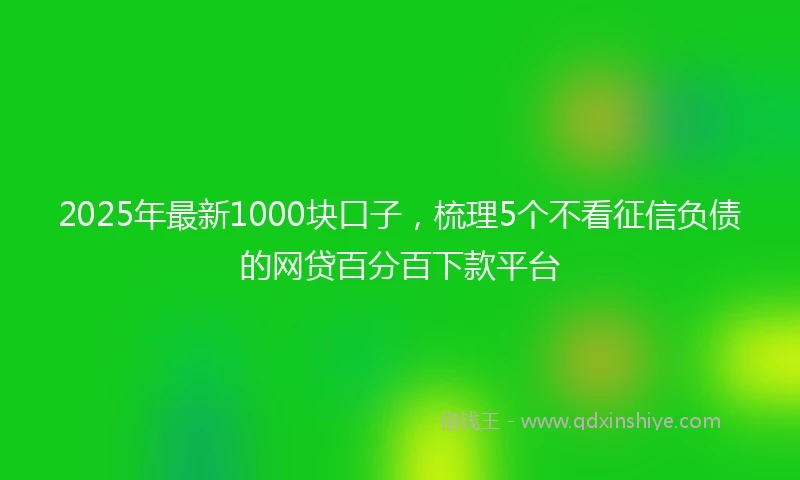 2025年最新1000块口子，梳理5个不看征信负债的网贷百分百下款平台