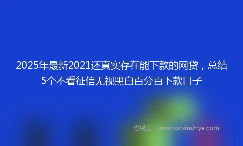 2025年最新2021还真实存在能下款的网贷，总结5个不看征信无视黑白百分百下款口子
