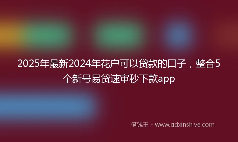 2025年最新2024年花户可以贷款的口子，整合5个新号易贷速审秒下款app