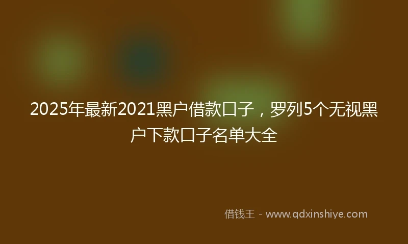 2025年最新2021黑户借款口子，罗列5个无视黑户下款口子名单大全