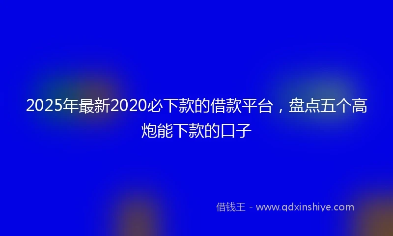 2025年最新2020必下款的借款平台，盘点五个高炮能下款的口子