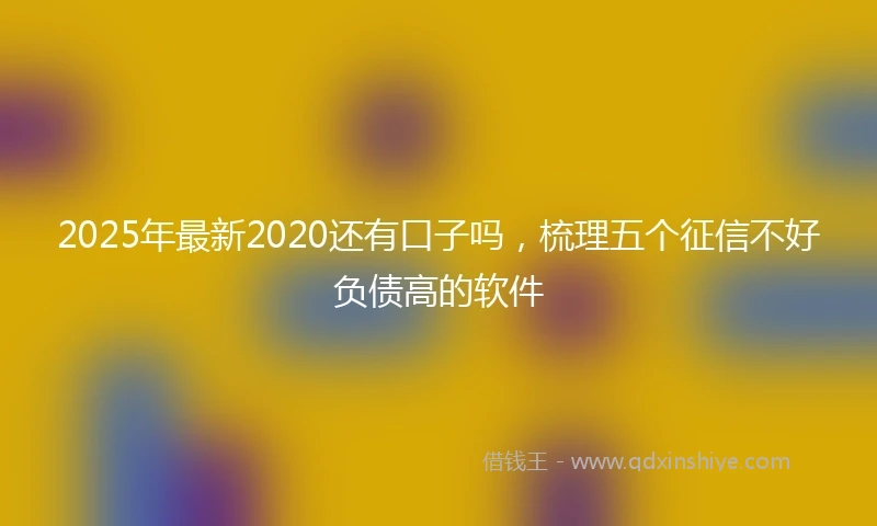 2025年最新2020还有口子吗，梳理五个征信不好负债高的软件