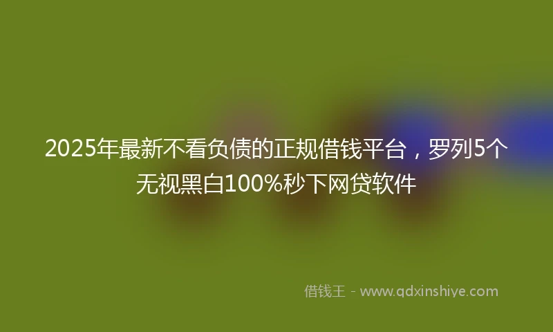 2025年最新不看负债的正规借钱平台，罗列5个无视黑白100%秒下网贷软件