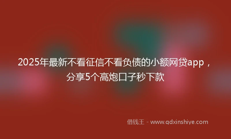 2025年最新不看征信不看负债的小额网贷app，分享5个高炮口子秒下款