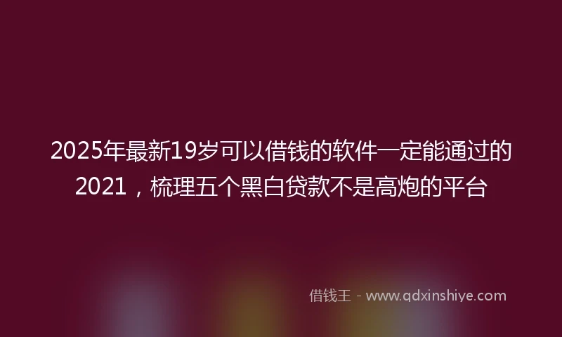 2025年最新19岁可以借钱的软件一定能通过的2021，梳理五个黑白贷款不是高炮的平台