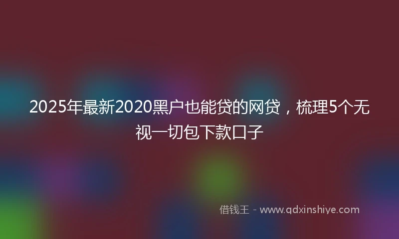2025年最新2020黑户也能贷的网贷，梳理5个无视一切包下款口子