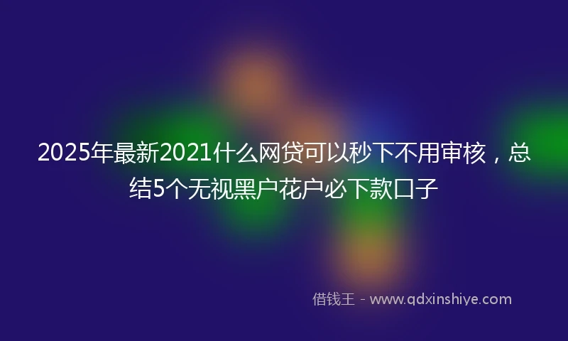 2025年最新2021什么网贷可以秒下不用审核，总结5个无视黑户花户必下款口子