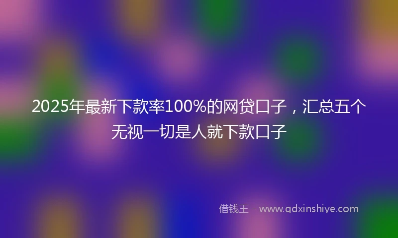 2025年最新下款率100%的网贷口子，汇总五个无视一切是人就下款口子