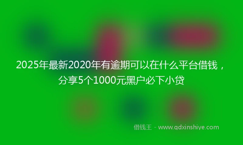 2025年最新2020年有逾期可以在什么平台借钱，分享5个1000元黑户必下小贷