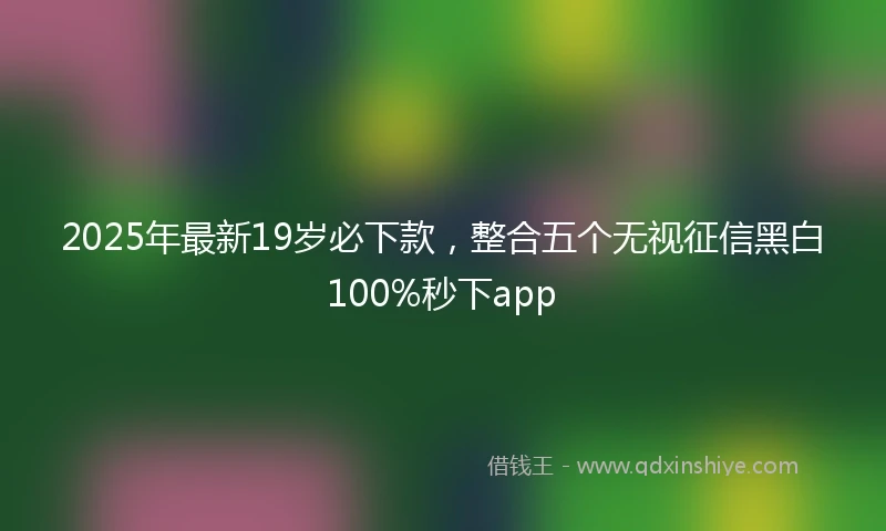 2025年最新19岁必下款，整合五个无视征信黑白100%秒下app