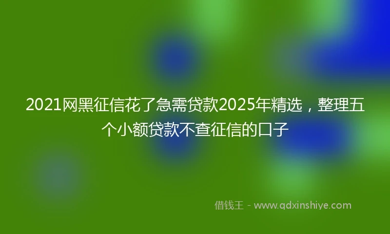 2021网黑征信花了急需贷款2025年精选，整理五个小额贷款不查征信的口子
