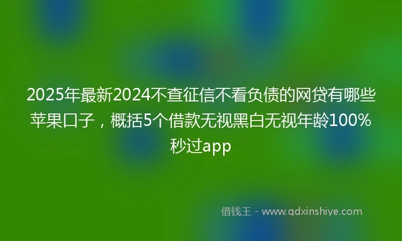 2025年最新2024不查征信不看负债的网贷有哪些苹果口子，概括5个借款无视黑白无视年龄100%秒过app