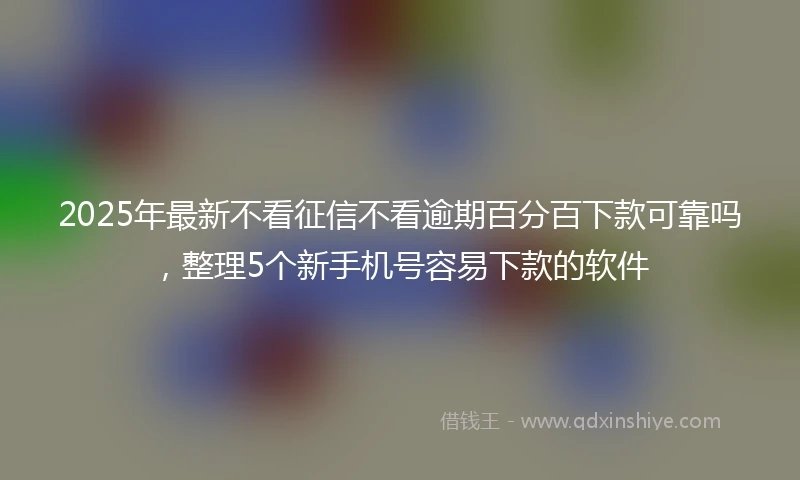 2025年最新不看征信不看逾期百分百下款可靠吗，整理5个新手机号容易下款的软件
