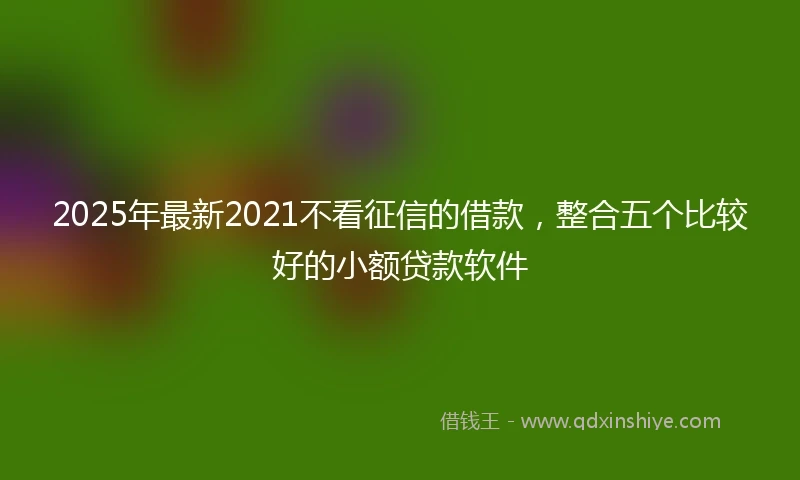 2025年最新2021不看征信的借款，整合五个比较好的小额贷款软件