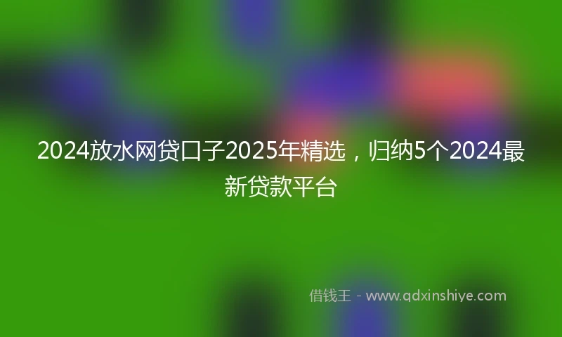 2024放水网贷口子2025年精选，归纳5个2024最新贷款平台