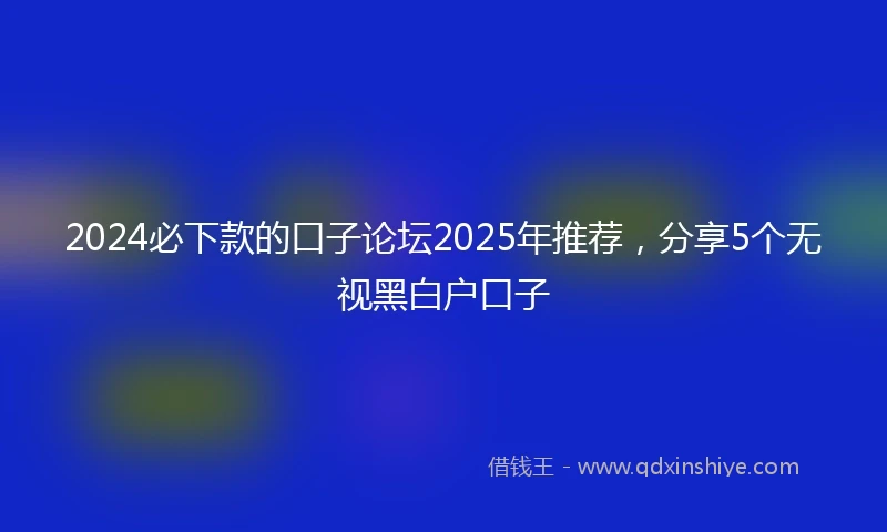 2024必下款的口子论坛2025年推荐，分享5个无视黑白户口子