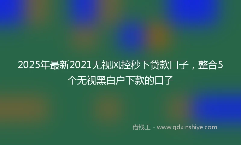 2025年最新2021无视风控秒下贷款口子，整合5个无视黑白户下款的口子