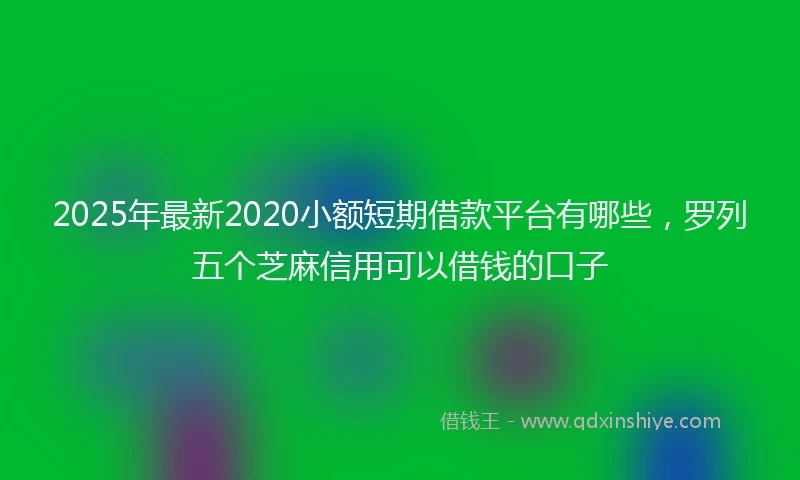 2025年最新2020小额短期借款平台有哪些，罗列五个芝麻信用可以借钱的口子
