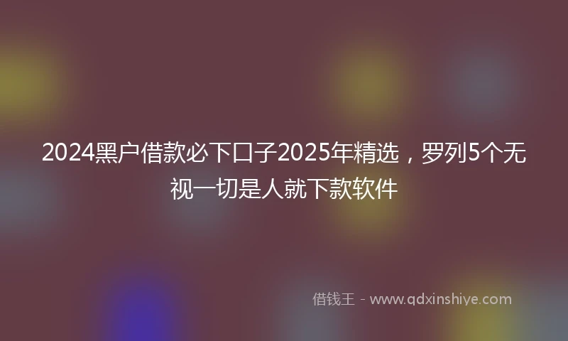 2024黑户借款必下口子2025年精选，罗列5个无视一切是人就下款软件