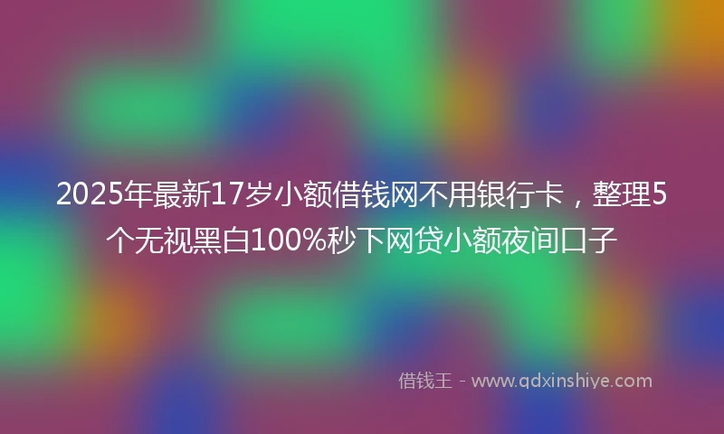 2025年最新17岁小额借钱网不用银行卡，整理5个无视黑白100%秒下网贷小额夜间口子