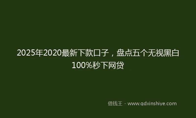 2025年2020最新下款口子，盘点五个无视黑白100%秒下网贷