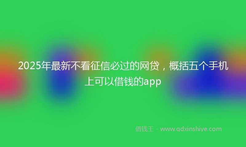 2025年最新不看征信必过的网贷，概括五个手机上可以借钱的app