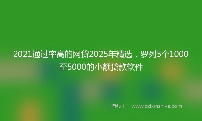 2021通过率高的网贷2025年精选，罗列5个1000至5000的小额贷款软件
