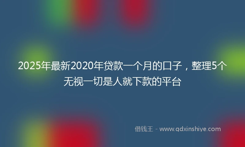 2025年最新2020年贷款一个月的口子，整理5个无视一切是人就下款的平台