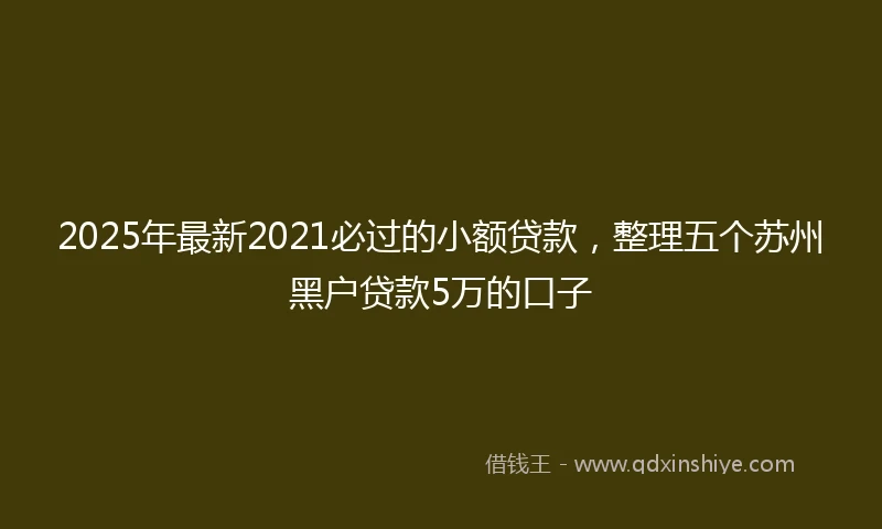 2025年最新2021必过的小额贷款，整理五个苏州黑户贷款5万的口子