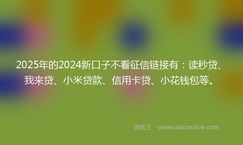 2025年的2024新口子不看征信链接有：读秒贷、我来贷、小米贷款、信用卡贷、小花钱包等。