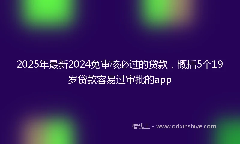 2025年最新2024免审核必过的贷款，概括5个19岁贷款容易过审批的app