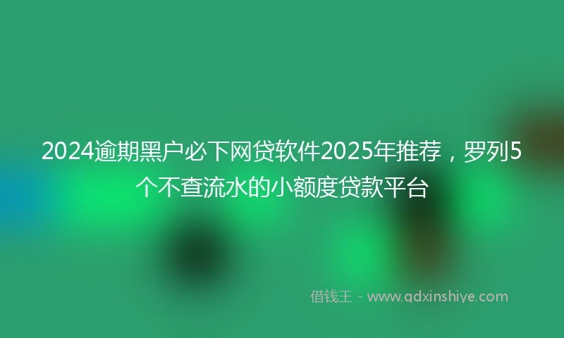 2024逾期黑户必下网贷软件2025年推荐，罗列5个不查流水的小额度贷款平台
