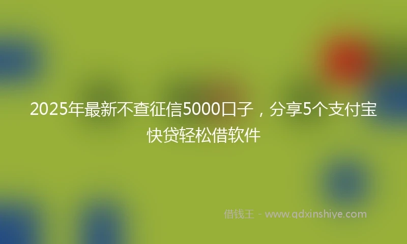 2025年最新不查征信5000口子，分享5个支付宝快贷轻松借软件