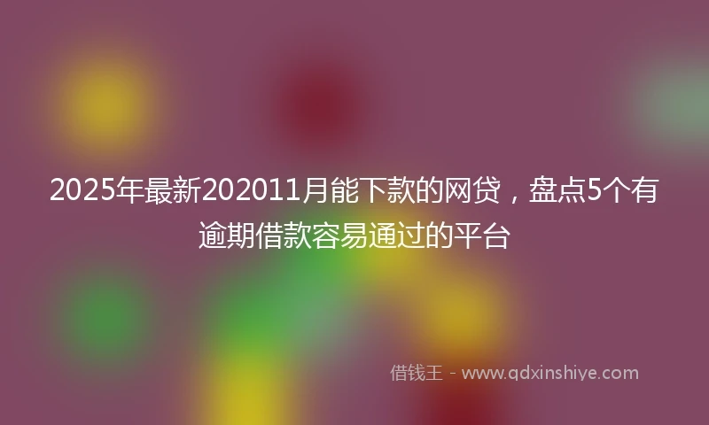 2025年最新202011月能下款的网贷，盘点5个有逾期借款容易通过的平台