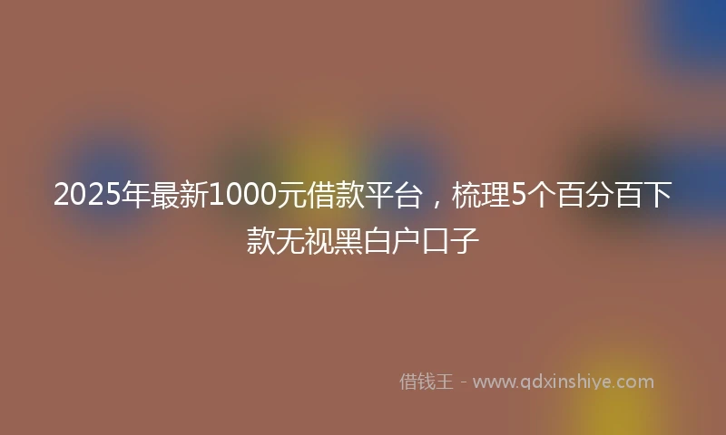 2025年最新1000元借款平台，梳理5个百分百下款无视黑白户口子