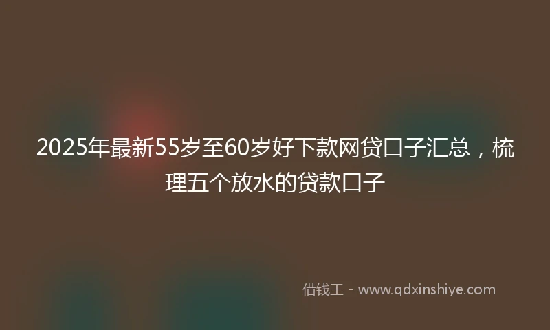 2025年最新55岁至60岁好下款网贷口子汇总，梳理五个放水的贷款口子