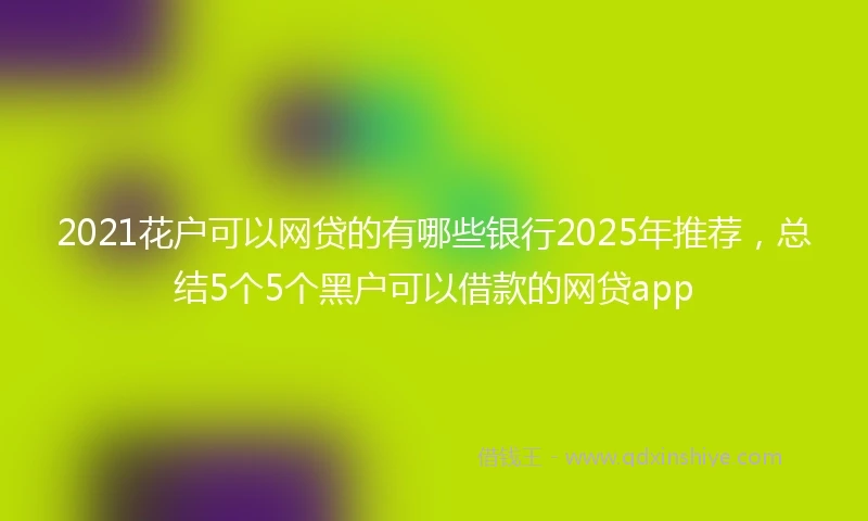 2021花户可以网贷的有哪些银行2025年推荐，总结5个5个黑户可以借款的网贷app