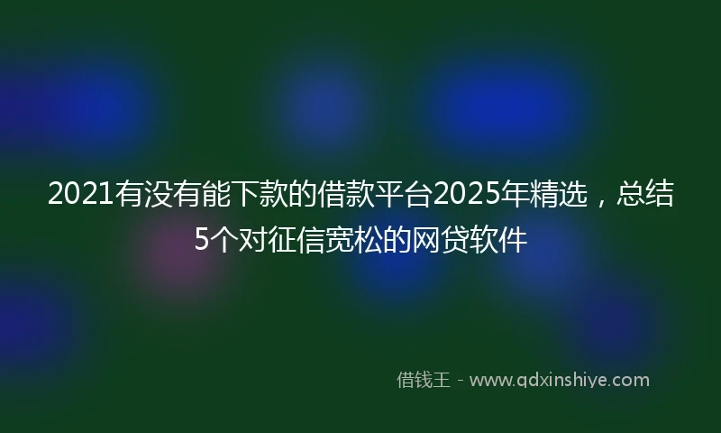 2021有没有能下款的借款平台2025年精选，总结5个对征信宽松的网贷软件