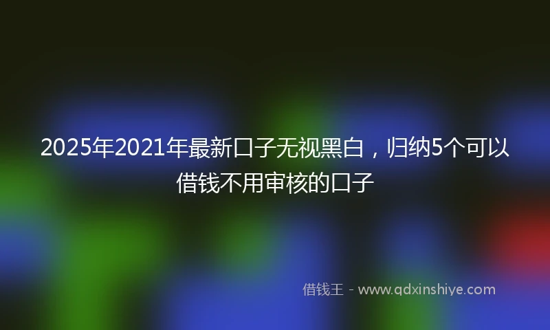 2025年2021年最新口子无视黑白，归纳5个可以借钱不用审核的口子