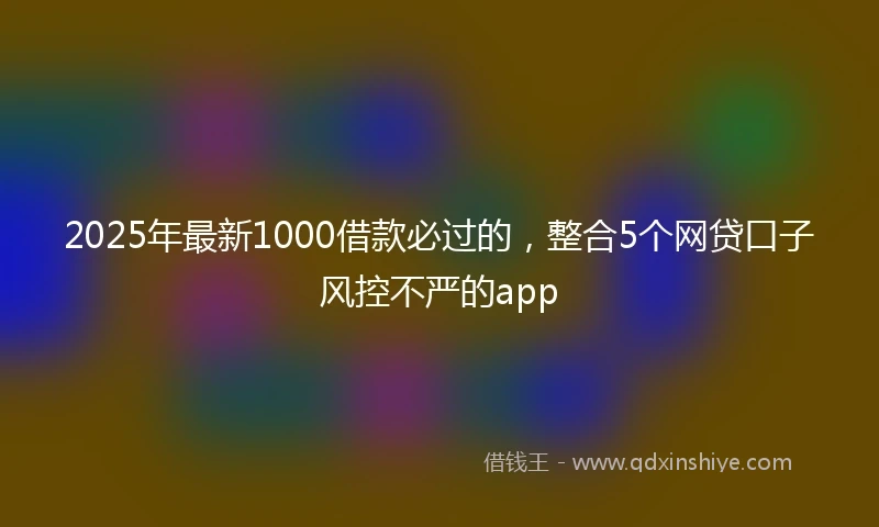 2025年最新1000借款必过的，整合5个网贷口子风控不严的app