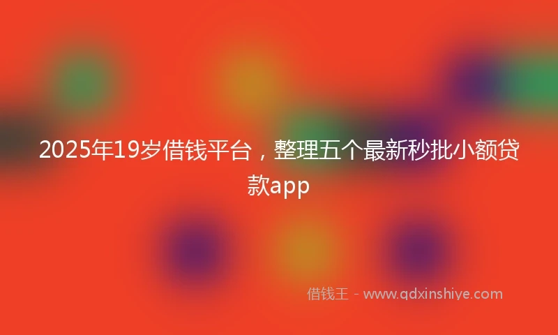 2025年19岁借钱平台，整理五个最新秒批小额贷款app