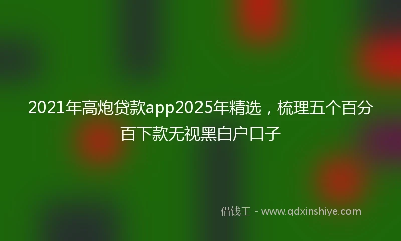 2021年高炮贷款app2025年精选，梳理五个百分百下款无视黑白户口子
