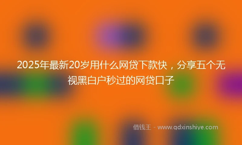 2025年最新20岁用什么网贷下款快，分享五个无视黑白户秒过的网贷口子